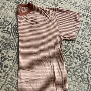 Mens PACSUN Red & White Striped T-Shirt